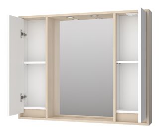 Зеркальный шкаф с подсветкой Brevita Balaton BAL-04100-03-01 100см белый/бежевый